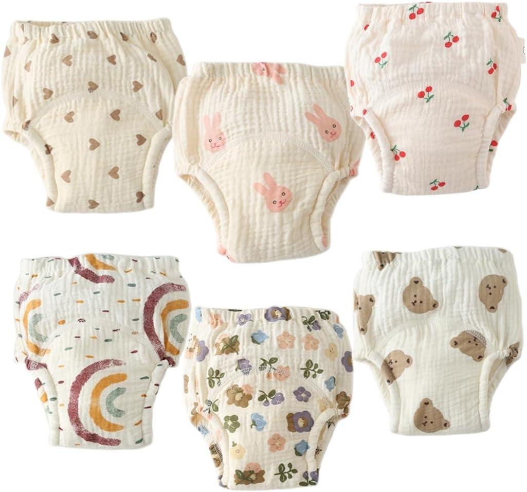 GZMM Baby Training Underpants,Soft Cotton Absorbent Potty Training Underwear For Baby Boys And Girls 6 Pack (2T)