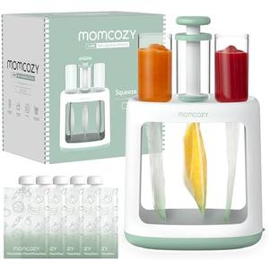 Momcozy Squeeze Station,Baby Food Maker&Pouch Filler for Homemade Baby Puree, BPA-Free, Dishwasher Safe, with Reusable Baby Food Pouches for Babies & Toddlers