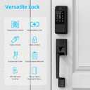 Wi-Fi Smart Deadbolt Lock with Handle Sets, Keyless Entry Door Lock for Front Door, Compatible with Alexa & Google Assistant, Auto Locking-Black