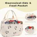 2 x Cute Insulated Lunch Bag Women Lunch Bags for Work Travel Picnic Kawaii Medium Waterproof Simple Large Lunch Bag Lunchbox With Pockets for Men Women