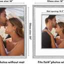 Americanflat 16x20 Picture Frame with Decorative Inner Mat Accent - Displays 11x14 Photos with Mat or 16x20 Without - Veranda Collection - Silver Vintage Frames with Polished Plexiglass