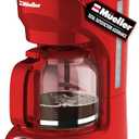 MÜELLERHOME 12-Cup Red Coffee Maker - Perfect for Home or Office, Borosilicate Carafe, Auto-Off, Reusable Filter, Anti-Drip, Keep-Warm Function, Clear Water Level Window, Red Kitchen Accessories, 2 Pack