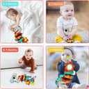 MONSTIME Car Seat Toys for Babies 0-6 Months, Newborn Toys Baby Toy 0-3 Months Stroller Toys, Infant Toy 0-6 Month for Carseat Stroller Crib with Mirror, Rattle, Teether for 0 3 6 9 12 Boys Girls