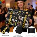 8 Set Black Graduation Photo Trifold Display Boards for Class of 2026 Grad Party Picture Display Graduation Photo Frames Alphabet Grad Stickers for Multiple Pictures Table Decor