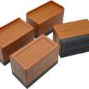 JONHWI Bed Risers, Furniture Raise Blocks, 3 inch Stilts Heavy Duty for Bed Couch Desk Sofa Table Lifts, Furniture Legs Lifters Support up to 1300 Lbs (Brown, 4 Pack Set)