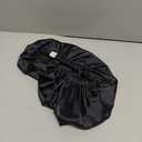 YANIBEST Adjustable Satin Bonnet Double Layer Hair Bonnet for Sleeping Bonnets for Women Hats Curly Natural Hair, Black (One Size)