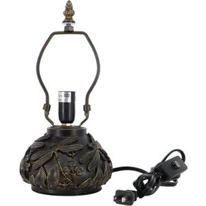 Table Lamp Base Replacement, Dark Bronze Finish, Resin, 6x11 Inch, Fit for 6, 8, 10 Inch Tiffany Style Stained Glass Lampshade (W6X11 inch)