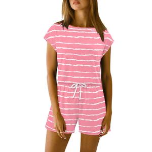 3 x KISSMODA Women's Drawstring Waist Loose Fit Loungewear Set with Pockets (Pink, M)