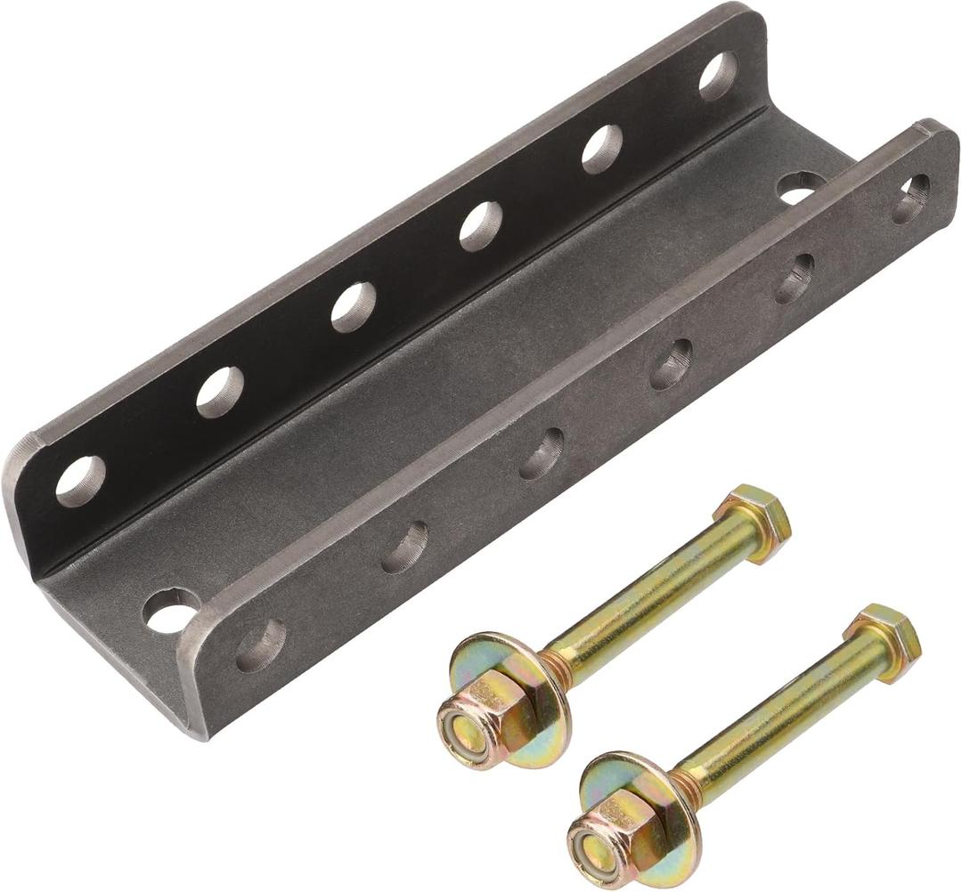 Trailer Hitch Coupler Channel, Adjustable Pintle Hitch Lunette Ring Channel Bracket, 3 inch I.D. x 11-2/3 inch Length, 5-Position Adjustment