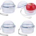 JUXYES 4 PCS Small Fruit and Vegetable Storage Container With Lid, Plastic Onion Storage Keeper Container for Fridge, Portable Fruit And Vegetable Saver Storage Container for Onion Tomato Lemon Apple