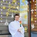 First Communion Decorations, 1st communion decorations includes First Holy Communion Banner Cross Garland and Hanging Swirls, for Boy Girl My Baptism Mi Primera Comunion Decoration