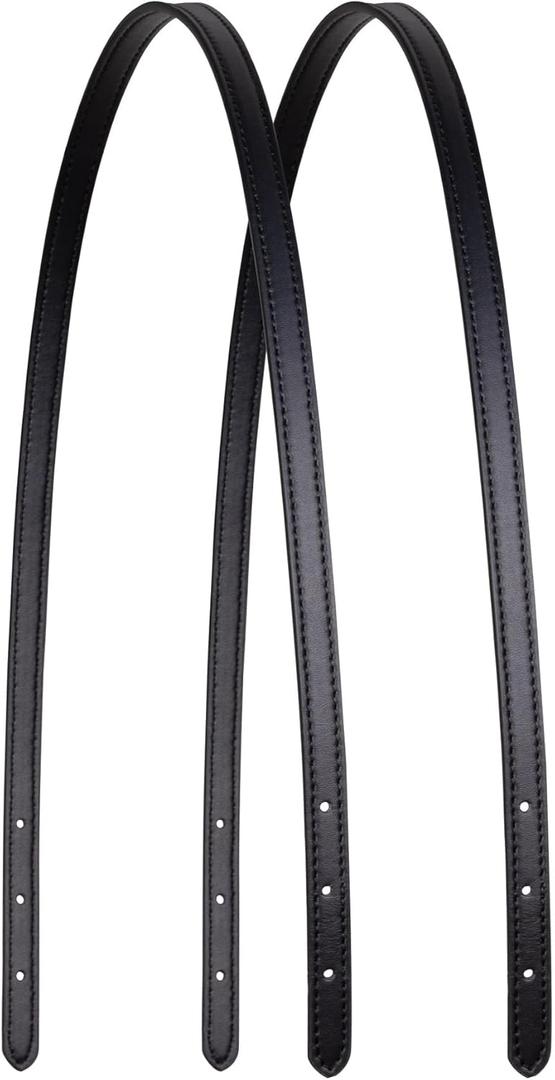 ALLZEDREAM Microfiber Leather Purse Strap Replacement Tote Bag Handbag Shoulder Handles 2 Pcs, Black, 1.8cm