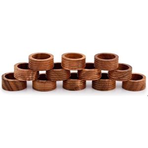 Napkin Rings, Wood Napkin Rings Napkin Holders Buckles for Dining, Anniversary, Birthday, Dinner, Christmas, Party of Table (Lining Plan Set of 12)