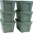 Edge Plastics Classic Storage Tote, durable storage in for home or garage with secure snap lid designed for stacking (6, Light Green, 5 Gallon)