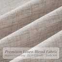 Pinch Pleated Semi Sheer Curtains 96 Inches Long for Living Room 4 Panels Set, Greyish Brown Memory Shape Thick Linen Light Filtering Curtain Country Sliding Door Window Drapes with Back Tab 40"Wx96"L
