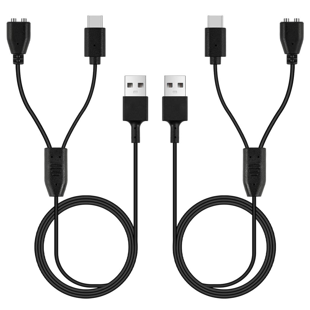 Pack of 2 Charger Cord Replacement for Jugbow/Delupet/Yawpet Training Collar, 2-in-1 USB C and Magnetic Bark Collar Charging Cable