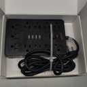 6 FT Flat Plug Surge Protector Power Strip,11 Multiple AC Outlets with 6 USB Ports (2 USB C), 6 Feet Extension Cord, 1250W/10A, One Touch Switch Button, 17 in 1 Compact power strip