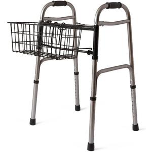 Medline Two-Button Walker Basket, Lightweight, Durable, Easy Installation, Convenient Storages, Ideal for Medical Patients, Hospitals, Nursing Homes (Pack of 2) Medline Two-Button Walker Basket, Lightweight, Durable, Easy Installation, Convenient Storages, Ideal for Medical Patients, Hospitals, Nursing Homes (Pack of 2)