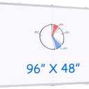 Magnetic Dry Erase Board 96 x 48 inches, Maxtek 4" x 8" Whiteboard for Wall, Large White Board Dry Erase Foldable Wall-Mounted Aluminum Frame Erase Board with Marker Tray for Office Home and School