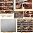 10-Pack 52 Sq.Ft 3D Wall Panels Peel and Stick 3D Faux Brick Wallpaper Peel and Stick Brown Faux Stone Wall Panel Foam Brick Self-Adhesive 3D Wallpaper