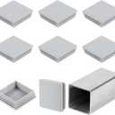 uxcell 2 3/8" (60mm) Square Tubing End Caps, 8 Pcs Plastic Hole Plugs Insert End Cap for Metal Tubing Post Chair Leg Table Bookshelves Furniture, Grey,60 mm x 60 mm x 19 mm, 8