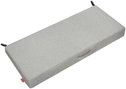 Pcinfuns Outdoor Bench Cushions,59 x 18 x 3 Inch Patio Furniture Water-Resistant Chair Cushion, Loveseat Garden Sofa Settee Couch Swing Pads with Handle and Adjustable Straps, Linen Gray