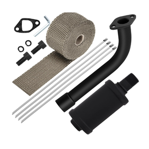 SOFO Exhaust Header Pipe Muffler Kit - for Predator 212 Performance Parts for 196cc 224cc 200cc GX160 GX200 6.5HP Engine Coleman CT200u BT200X KT196 Baja MB200 GX160 GX200 Go Kart Mini Bike with Heat