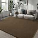 Pettop 4x6 ft Light Brown Area Rugs for Bedroom Living Room, Washable Memory Foam Indoor Carpet, Modern Aesthetic Minimalist Non Slip Soft Comfy Carpet for Boys Girls Dorm Home Decor