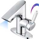 Touchless Smart Bathroom Faucet for 1 or 3 Holes, Adjusting Hot & Cold Temperature, Controlling Water Flow, Brushed Nickel, Chrome, Matte Black Sensor Automatic Faucet (29140 Chromed)