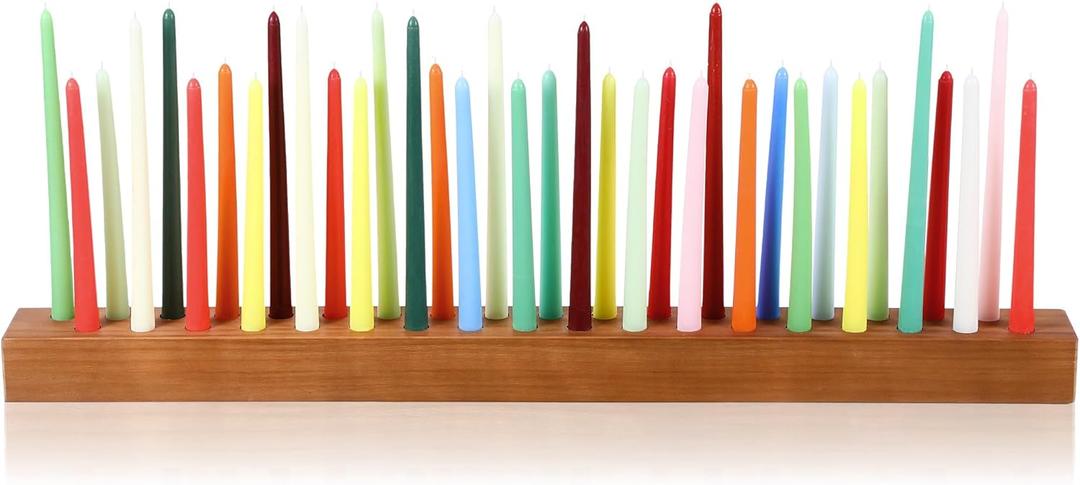Mumufy 36 Inch Wood Taper Candle Holders for Table Centerpiece Dark Brown Giant Wooden Birthday Party Candlestick Farmhouse Long Candle Holders Decorations for Wedding Anniversary Desktop Dark Brown