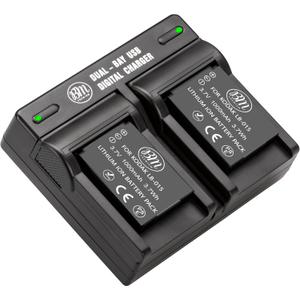 BM Premium 2 Pack of LB-015 Batteries and Dual Bay Battery Charger for Kodak PIXPRO WPZ2 Digital Camera