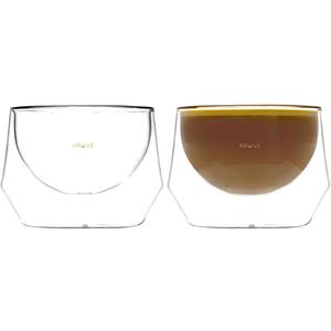 KRUVE IMAGINE Coffee Cups - Handcrafted Double-Wall Glass Cups (Set of 2, 6.5oz/200ml) - Perfect for Latte Art & Espresso - Durable Borosilicate Glass - Ideal Gift for Coffee Mugs Lovers - Cappuccino