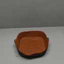 9 Inch Large Air Fryer Silicone Liners - 2 PCS Square Reusable AirFryer Basket Liners for 5-8QT Air fryer, Air fryer Accessories for Baking Roasting Microwave (Black + Brown)