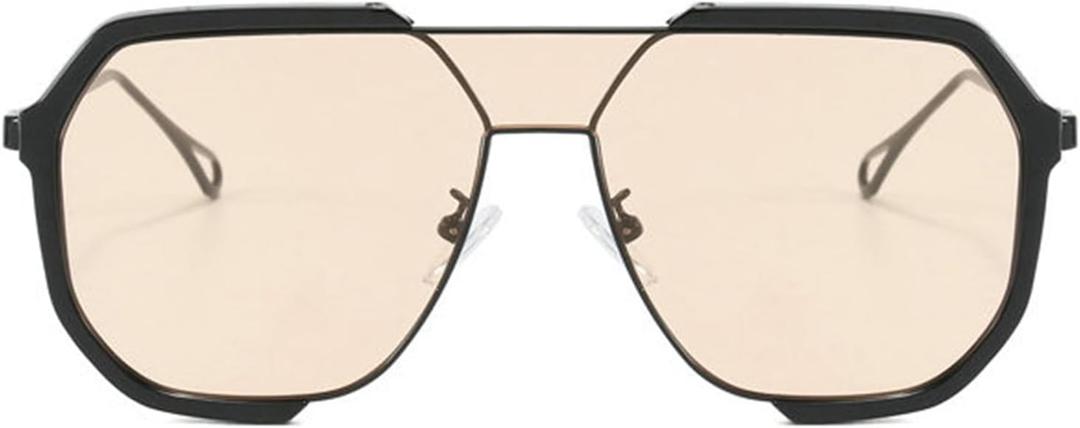 willochra Fashion Oversized Square Women Sunglasses Vintage Punk Men Outdoor Eyewear Shades UV400 (Champagne)
