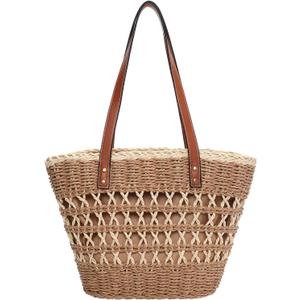 Tavaleu Straw Beach Bags for Women, Tote Handbag Shoulder Bag for Women, Beach Straw Purse Buckets Summer Fashion Hobo Bags