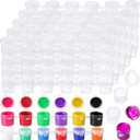Patelai 100 Strips 600 Pots Empty Paint Pots with Lids Mini Plastic Paint Storage Container Strips Art Painting Craft Supplies for Classrooms Schools Paintings Art Festivals(5 ml/ 0.17 oz)