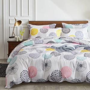 7 Pieces Comforter Sheet Set Queen Size Bed in a Bag Microfiber All Season Soft Colorful Dots Bedding Set (1 Comforter, 2 Pillow Shams, 1 Flat Sheet, 1 Fitted Sheet, 2 Pillowcases) Queen