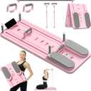 Pilates Board - Pilates Reformer Set, Multi-Purpose Foldable Pilates Reformer Board for Home,11 in 1 Pilates Equipment, Pink