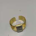 SENRUD Fashion Cuff Bracelet Watches for Women Luxury Rectangular Dial Analog Quartz Wrist Watch Gifts for Ladies (Gold black)