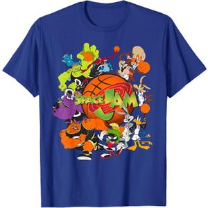 Space Jam Monstars and Tune Squad T-Shirt, Medium, Royal Blue