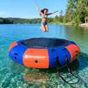 Inflatable Water Trampoline, 10FT Floating Platform for Lakes, Ponds, and Pools with Rope Ladder & Electric Pump for Quick Setup, Great for Kids & Adults