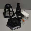 FUDESY Dusk to Dawn Sensor Outdoor Post Light, Waterproof Pole Lantern with Pier Mount Base, Exterior Plastic Lamp Light Fixture, for Garden, Patio, Pathway, Black, Bulb Included