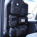 Universal Tactical Car Seat Back Organizer Bag Tactical Molle Vehicle Organizers Panel Vehicle Protector Organizers with 5 Detachable Pouches for Car Truck Ford Jeep (Model B-Black)
