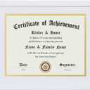 ELSKER&HOME 11x14 Diploma Frame, 8.5x11 Certificate&Document with Mat or 11x14 Inch Without Mat, White Frames, Display Degree or Award Frames (Double Mat, White with White Rim)