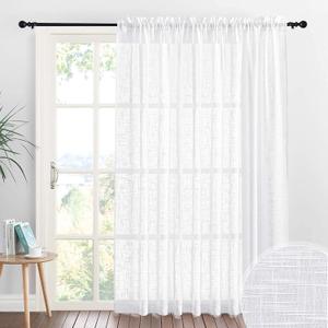RYB HOME White Sheer Curtains for Living Room Sliding Glass Door, Rod Pocket, 100 x 84 inch, 1 Panel RYB HOME White Sheer Curtains for Living Room Sliding Glass Door, Rod Pocket, 100 x 84 inch, 1 Panel