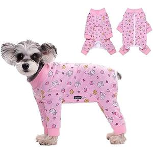 Pink Dog Recovery Suit Female Male For Small Medium Dogs, Dog Surgical Recovery Suite Bodysuit After Surgery Zipper On Back Puppy Cat Long Sleeve Onesies Bodysuit After Surgery Wound Protective, Medium