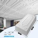 Art3d 12-Pack Drop Ceiling Tiles 2x4 Ft, Decorative PVC Ceiling Covering Panels 24x48 Inch for Basement Bathroom Kitchen, Cover 96 Sq.Ft, White
