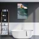 8 x 90s Blue Ocean Surf Poster Summer Beach Wall Art Coastal Surfer Men Water Extreme Sports Trendy Canvas Prints Painting for Home Living Room Bedroom Dorm Apartment Decor 8x12inch Unframed