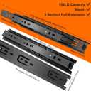 18 inch Drawer Slides 4 Pairs (8pcs) 3 fold Full Extension Side Mount Cabinet Drawer Glides 18" Black Cabinet Rails for Dresser, Cabinet, Kitchen,Trash Can, Wardrobe 100 LB Capacity