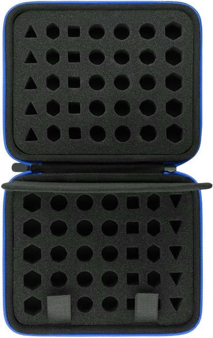 Durability Dices Storage Organizers With Removable Slotted Tray And Handle For Safe Transport Compacts Dices Tray And Case (Blue)